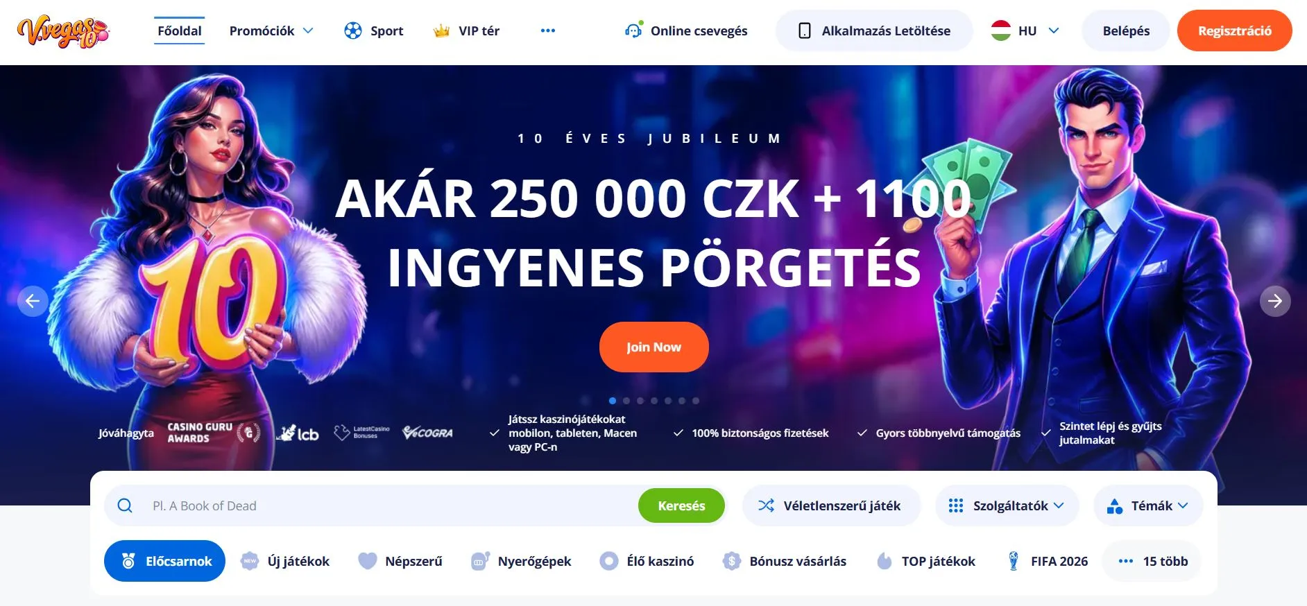 külföldi online kaszinók magyar játékosoknak Vulkan Vegas